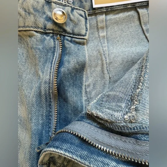 Michael Kors Women Sz 6 Blue Selma Crop Wide Leg Denim Jeans Pant Cotton Lyocell - Picture 9 of 14